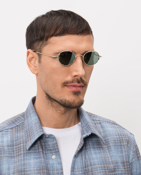 Alexander McQueen Золотые очки с зеркальным эффектом 861683I3330