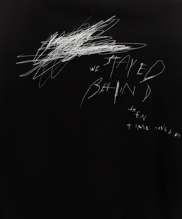 Ann Demeulemeester Черная футболка с принтом B0014220FA206 изображение 5