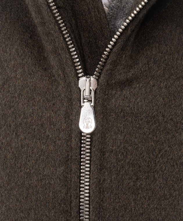 Brunello Cucinelli Куртка цвета хаки из шерсти MV4676379 изображение 5