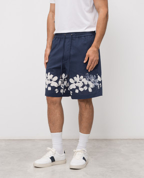 Iceberg Синие шорты с льном D0803635