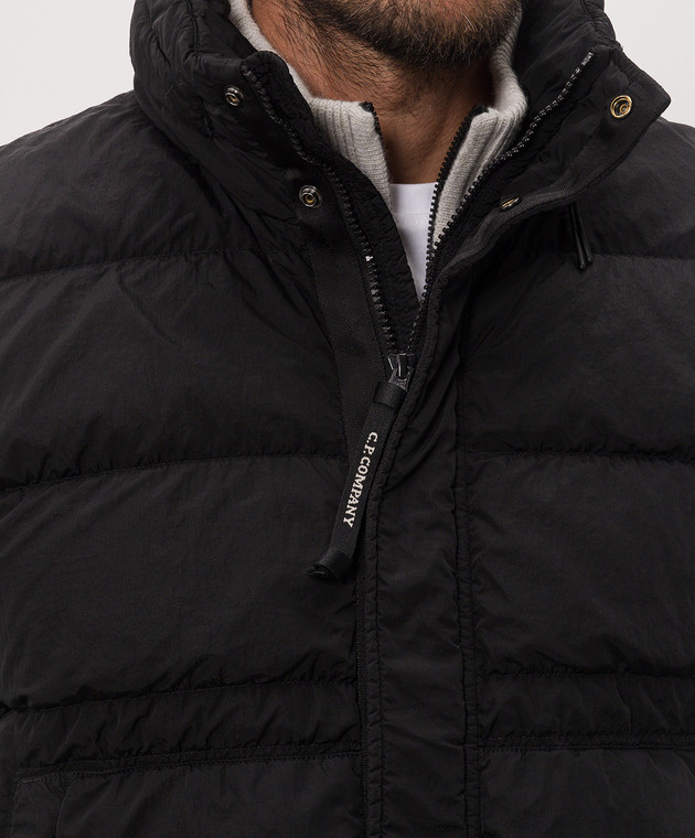 C.P. Company Черная пуховая куртка с патчем логотипа MOW012A005904G изображение 5