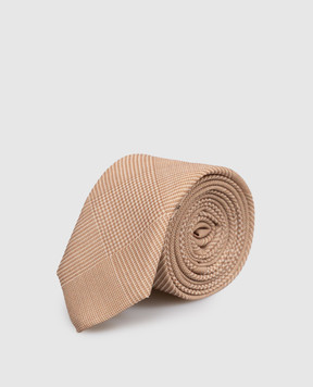 Ermanno Scervino Коричневый галстук в клетку D482R700WJV