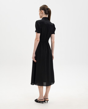 Jacob Lee Чорна сукня із шовку з коміром-аскот WSS0082SS26DB