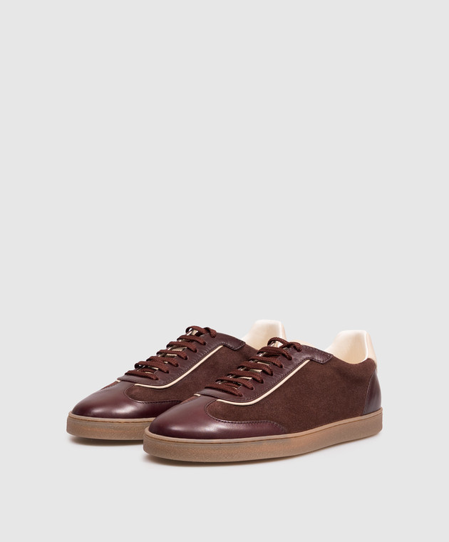 Brunello Cucinelli Коричневые замшевые кроссовки MZULDGJ336 изображение 2