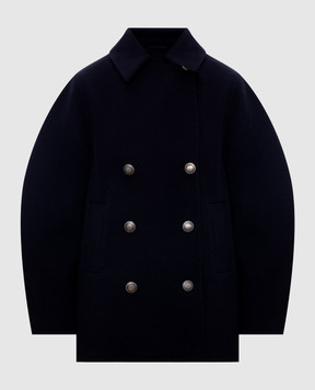 Brunello Cucinelli Голубое двубортное пальто из шерсти и кашемира MD5327629P