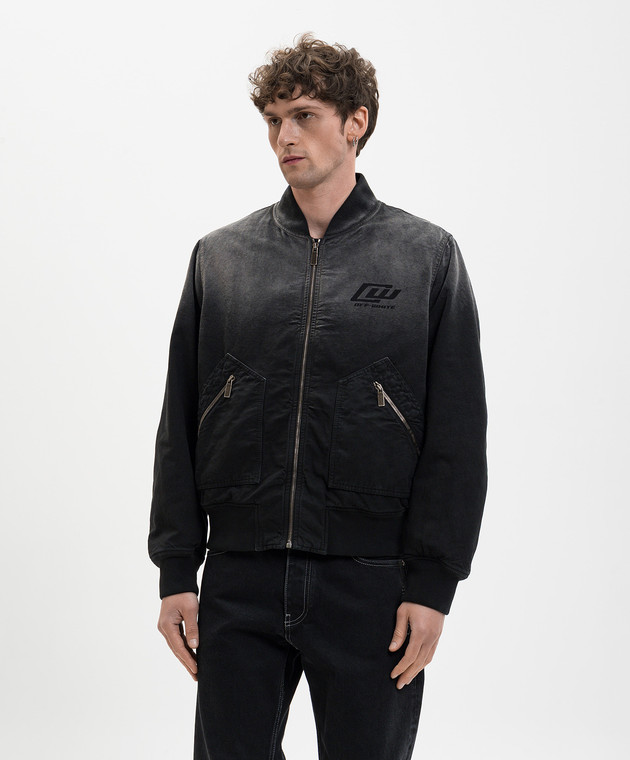 Off-White Черный утепленный бомбер 44XEH05OS26F001 изображение 3