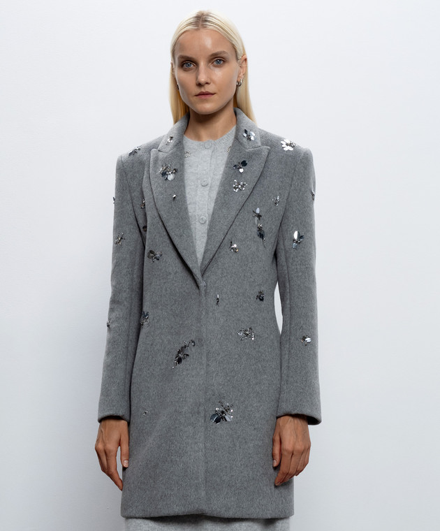 Twinset Серое пальто с шерстью 262AP2150 изображение 3