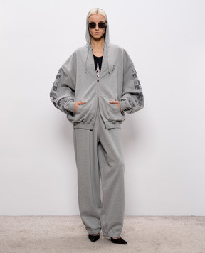 Vetements Серые джоггеры с брендовой вышивкой ME76SP158G
