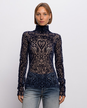 Off-White Синій топ Flock Pailey 2FB00544T
