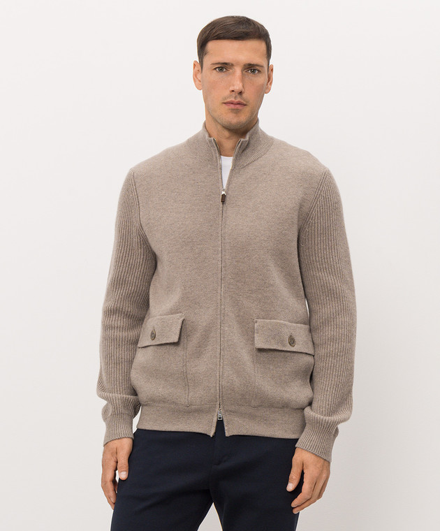 Cashmere&Whiskey Бежевый кардиган с шерстью и кашемиром MU10841312543R изображение 3