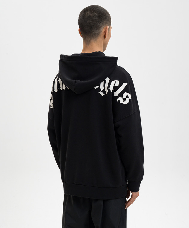 Palm Angels Чорне худі з контрастним логотипом PMBB036S26FLE001 зображення 4