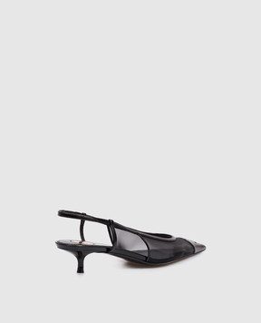 Saint Laurent Черные слингбеки RENÉE с монограммой A001G62WJAM