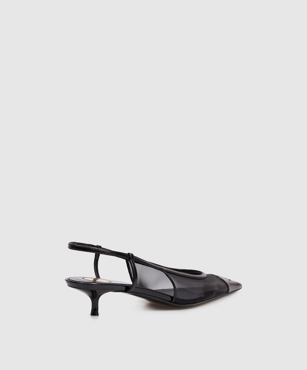 Saint Laurent Черные слингбеки RENÉE с монограммой A001G62WJAM изображение 3