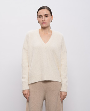 Demiur Белый пуловер с шерстью альпаки ALP103