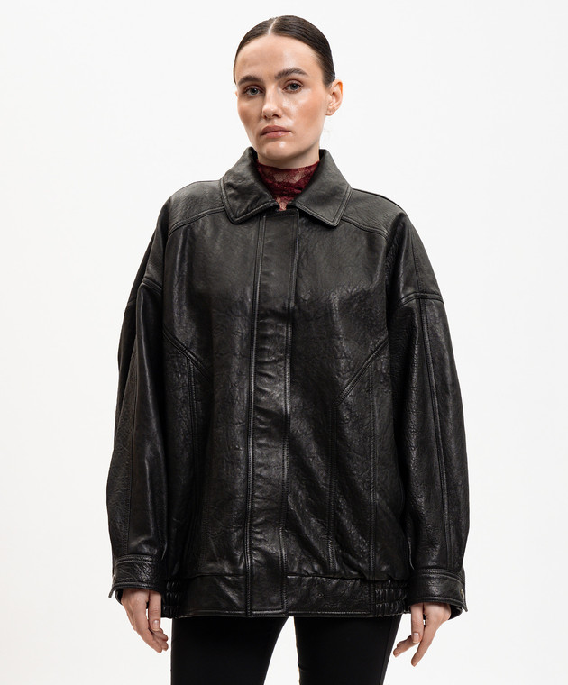 Dolce&Gabbana Чорна шкіряна куртка F9U59LHUL1L зображення 3