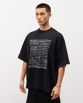 Vetements Чорна футболка Fuck Everything ME76TR212BXm
