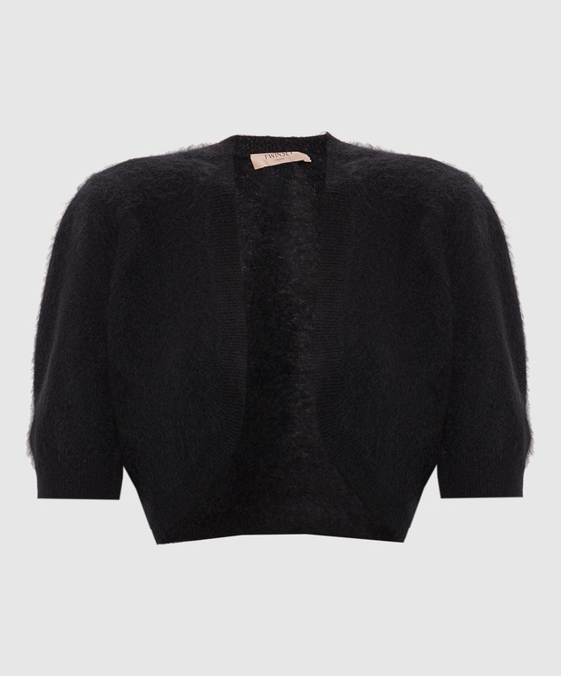 Twinset Черное болеро из шерсти, кашемира и шелка 262TT3022