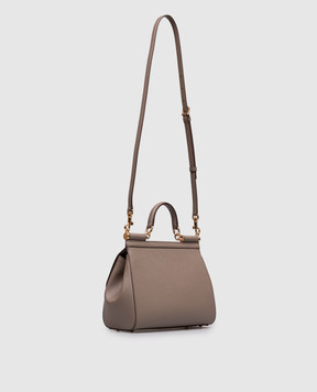 Dolce&Gabbana Бежева шкіряна сумка Sicily BB6002B1001