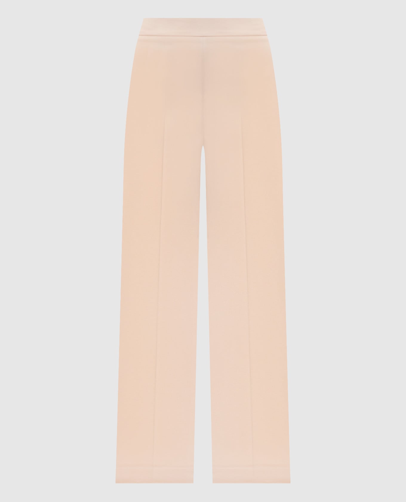 Бежевые брюки клеш с логотипом