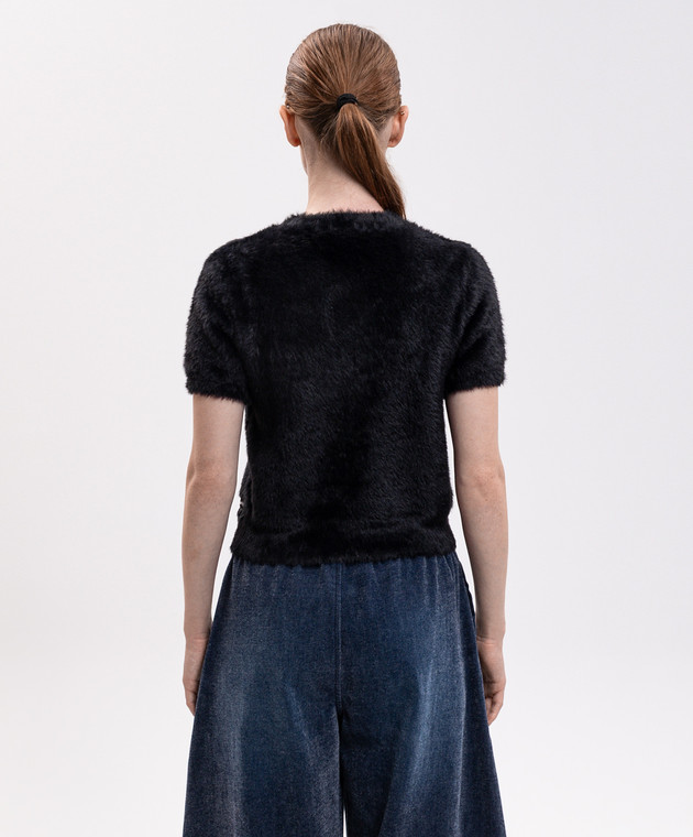Alexander Wang Черный топ с нашивкой логотипа 1KC4261114 изображение 4