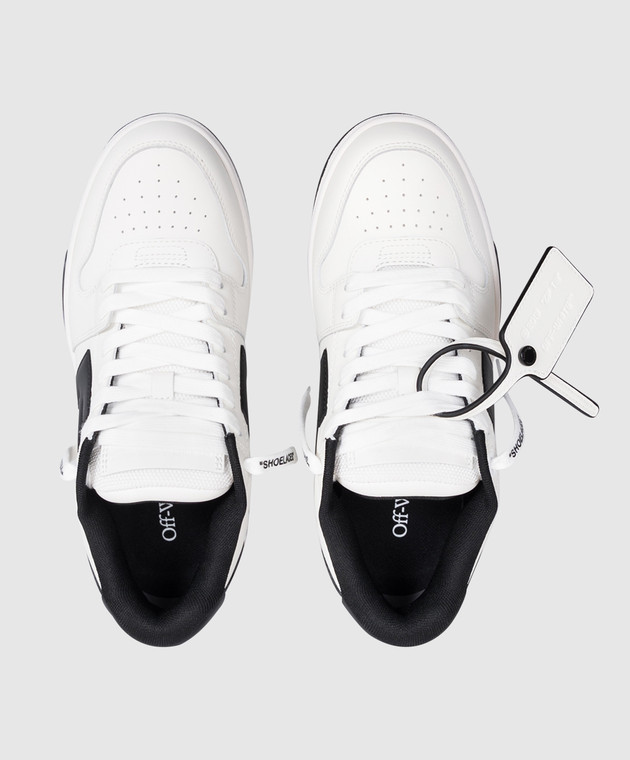 Off-White Білі шкіряні кросівки Out Of Office з принтом логотипа W259C9L018 зображення 4