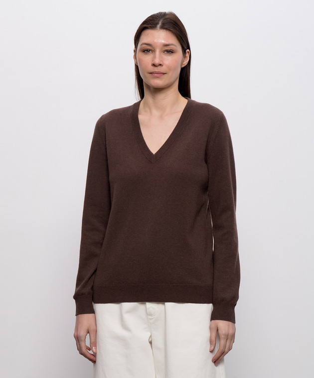 Brunello Cucinelli Коричневий пуловер з кашеміру M12244402P зображення 3