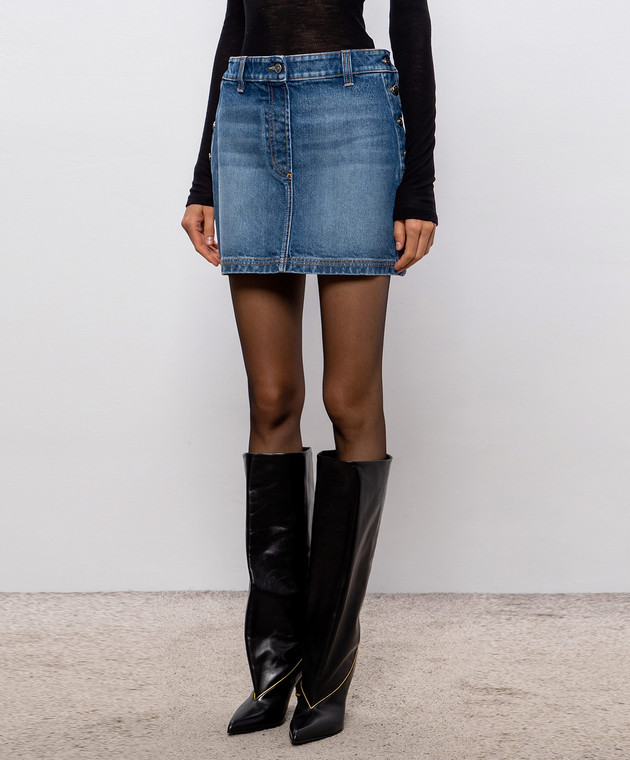 Versace Синя джинсова спідниця 10267471A19189 зображення 3