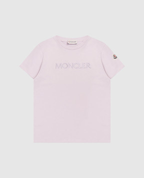 Moncler ENFANT Дитяча фіолетова футболка з вишивкою логотипа L19548C0000989AT91214
