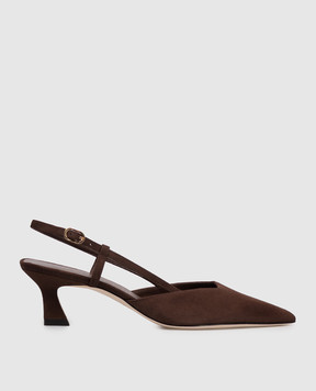 Stuart Weitzman Замшеві слінгбеки VINNIE коричневого кольору SJ433