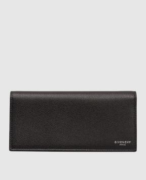 Givenchy Чорний шкіряний гаманець з принтом логотипа BK6098K213