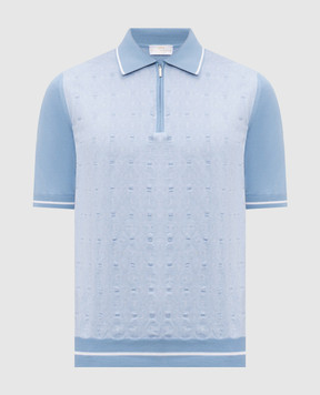 Castangia dal 1850 Блакитне поло у візерунок CA06E23