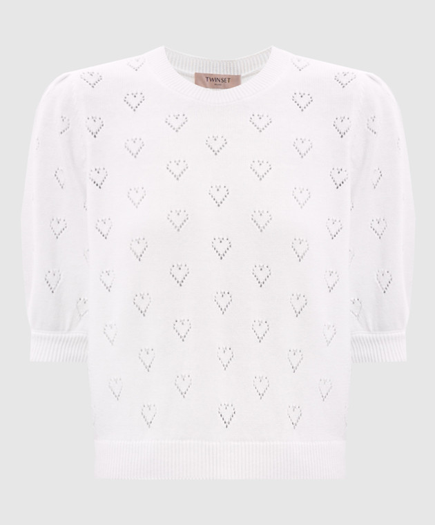 Twinset Белый топ с кашемиром 262TP3020