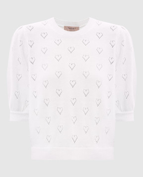 Twinset Белый топ с кашемиром 262TP3020