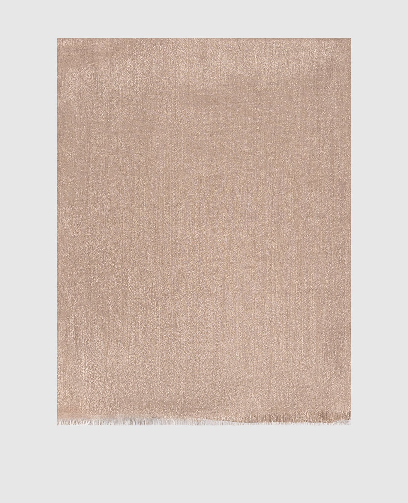 Коричневый палантин из кашемира и шелка с люрексом