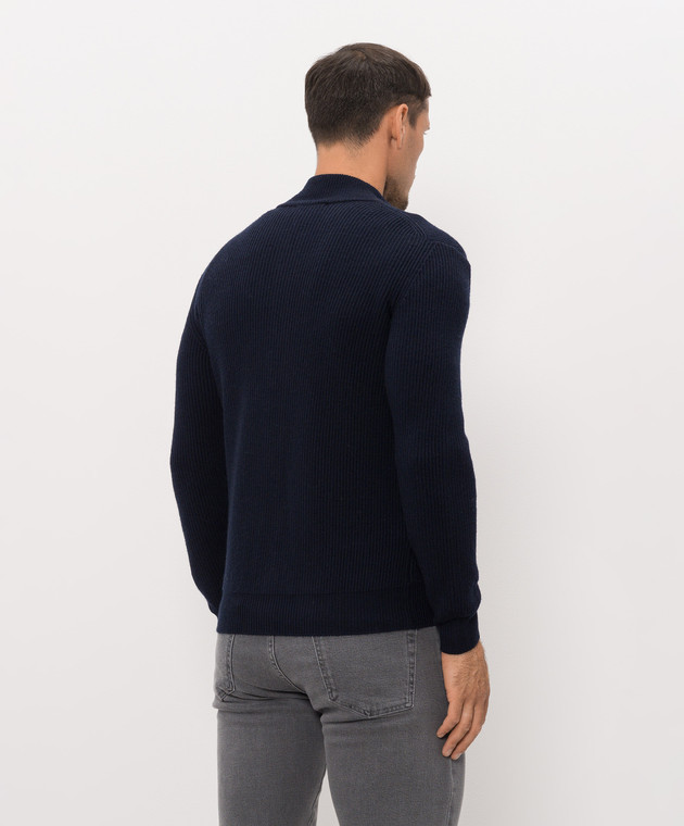 Cashmere&Whiskey Синій кардиган з вовни мериноса 83110 зображення 4