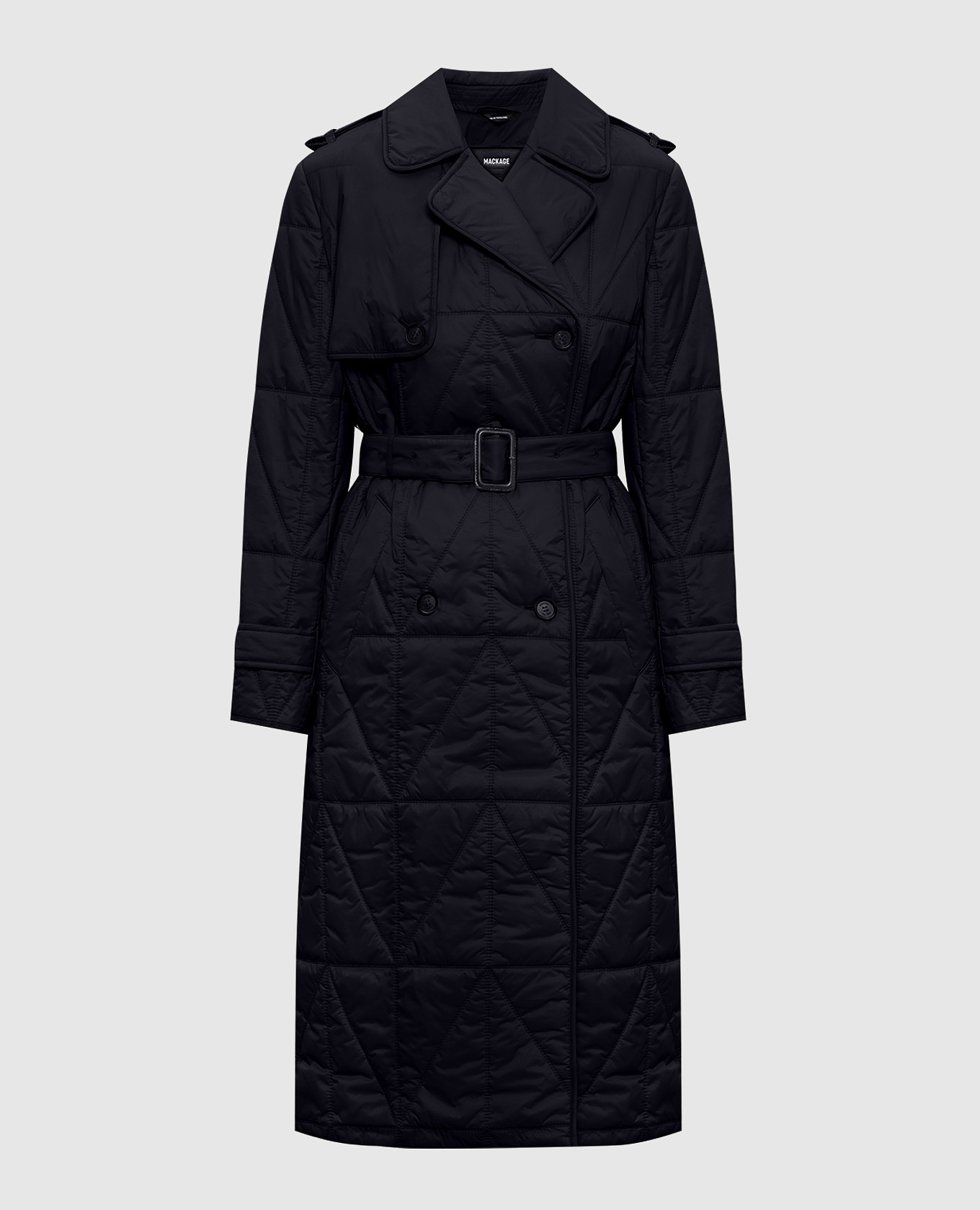 Черный стеганый тренч Mavis
