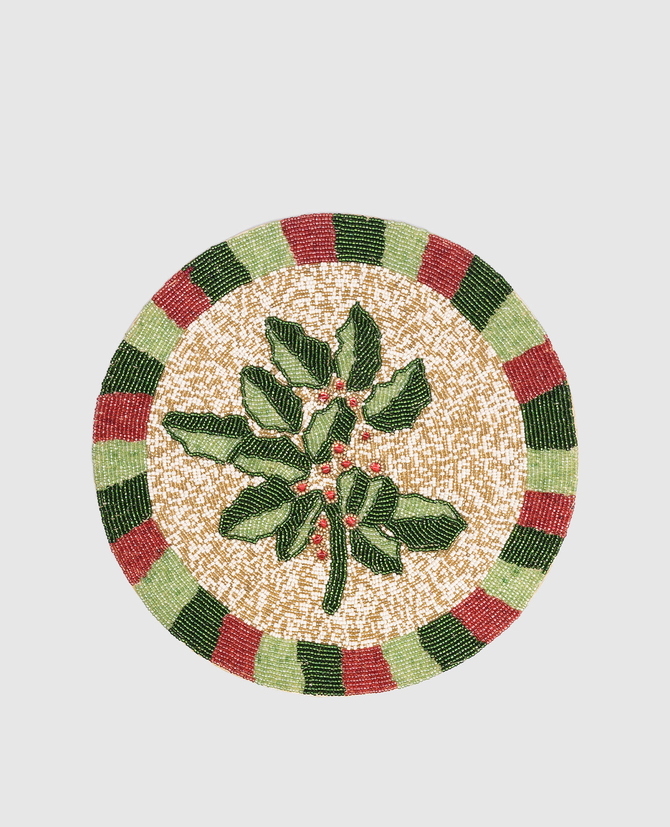 

Набор декоративных рождественских столовых ковриков из бисера, Зеленый, Салфетки