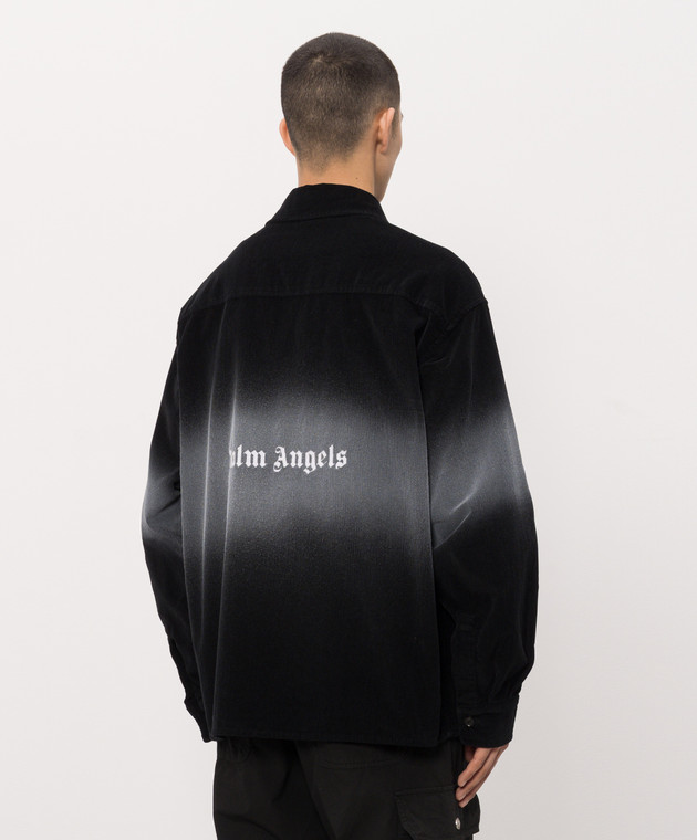 Palm Angels Чорна вельветова сорочка з ефектом деграде PMES024S26FAB001 зображення 4