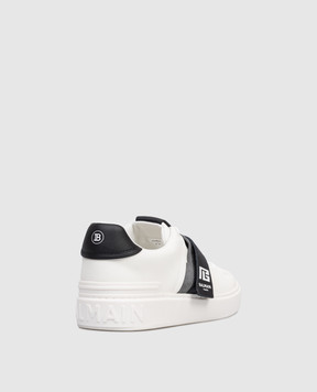 Balmain Белые кожаные кроссовки B-Court GM1VI412LGFB
