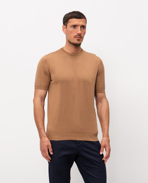 Cashmere&Whiskey Коричнева футболка з шовком FS03