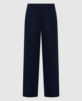 Brunello Cucinelli Темно-сині штани з льоном MH126P9184