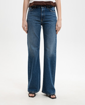 Solotre Синие джинсы с эффектом потертости M1AB0145