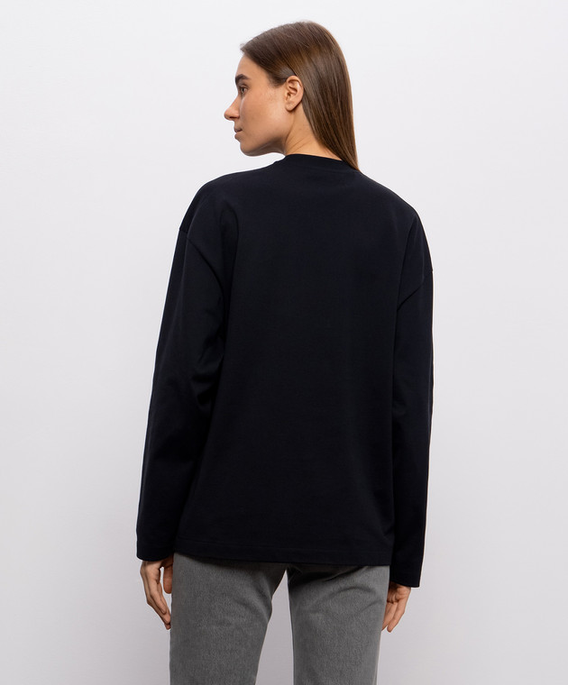 Jil Sander Черный лонгслив с принтом логотипа J02GC0174J20348 изображение 4