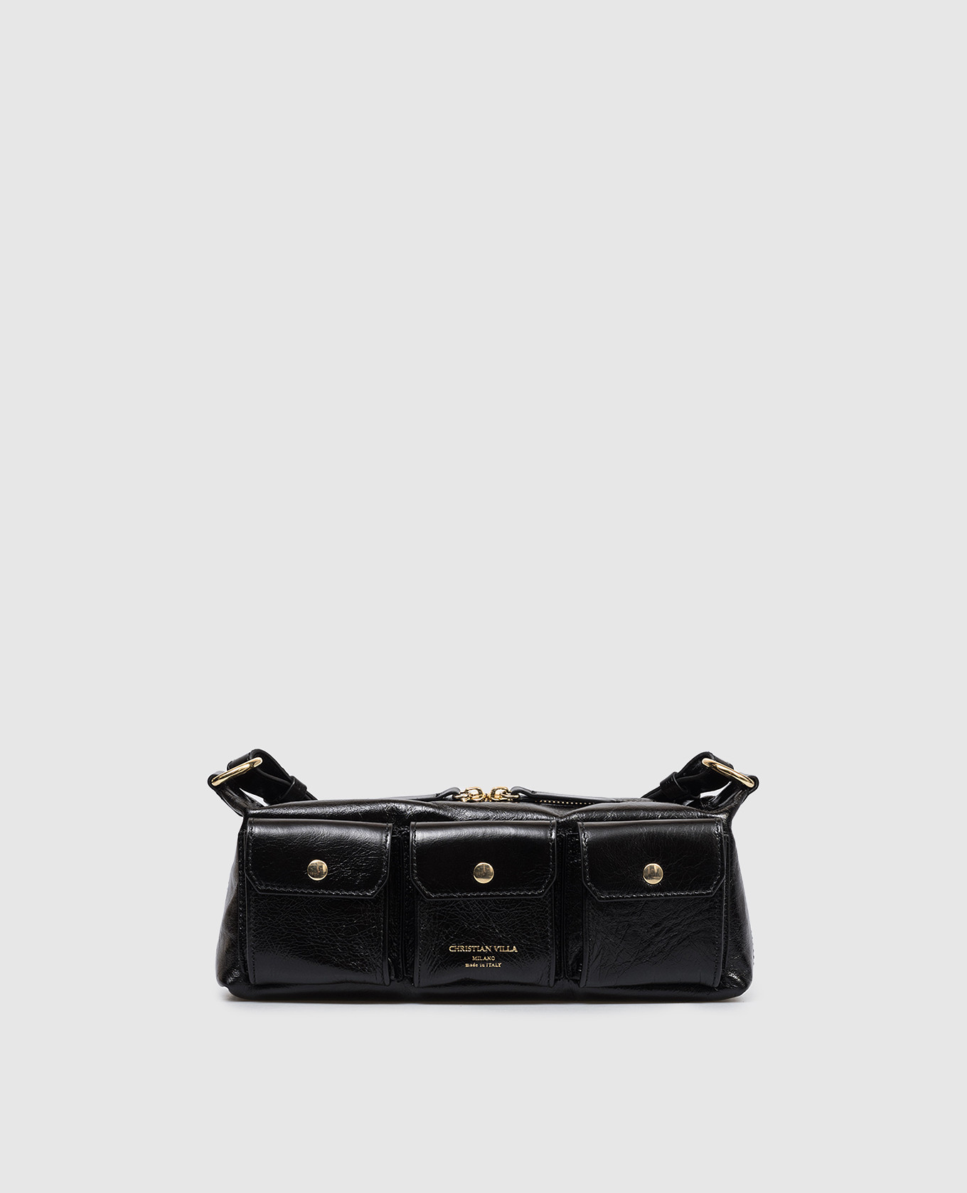 Черная кожаная сумка кросс-боди с принтом логотипа