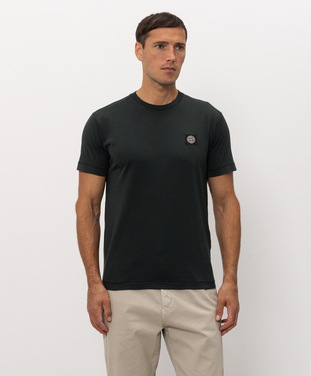 Stone Island Зеленая футболка с нашивкой логотипа L2S152100027S0013 изображение 3