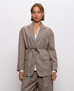 Brunello Cucinelli Коричневий двобортний жакет з вовни MG5507433P