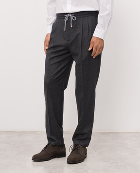 Brunello Cucinelli Темно-сірі штани з вовни ME226E1710