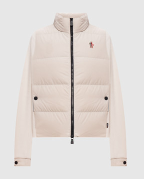 Moncler Grenoble Бежева комбінована куртка з нашивкою емблеми L20988G0002689AK8