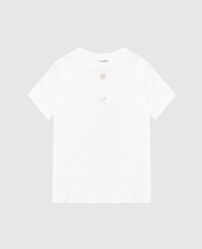 Dolce&Gabbana Детская белая футболка с кружевом L5JTQMG7PYG812+