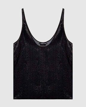 Tom Ford Чорний топ із шовком з люрексом TS2179FAX1892